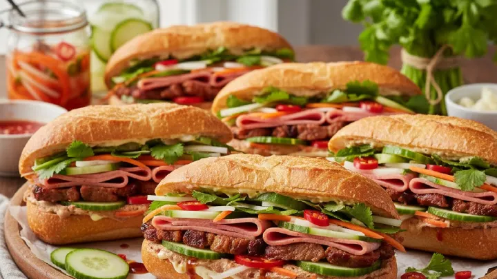 Calculate perfect portions of authentic Banh Mi. Master Vietnam's iconic sandwich with crispy baguette, savory meats, pickled vegetables, and fresh herbs!