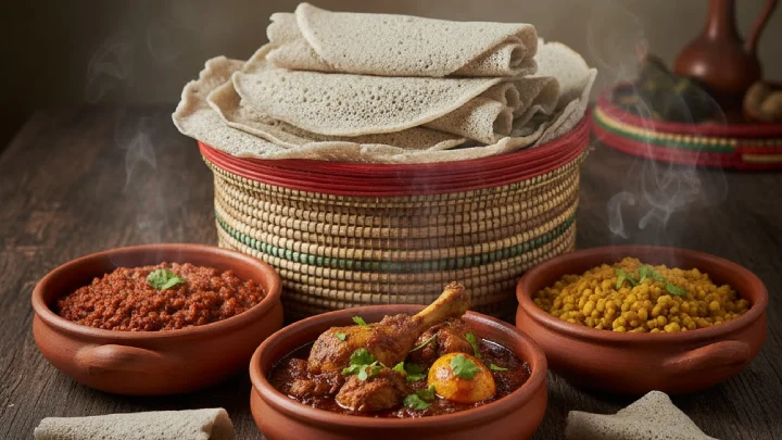 Calculate perfect portions of authentic Injera with Wat. Master Ethiopia's national dish with tangy fermented flatbread and richly spiced berbere stews!