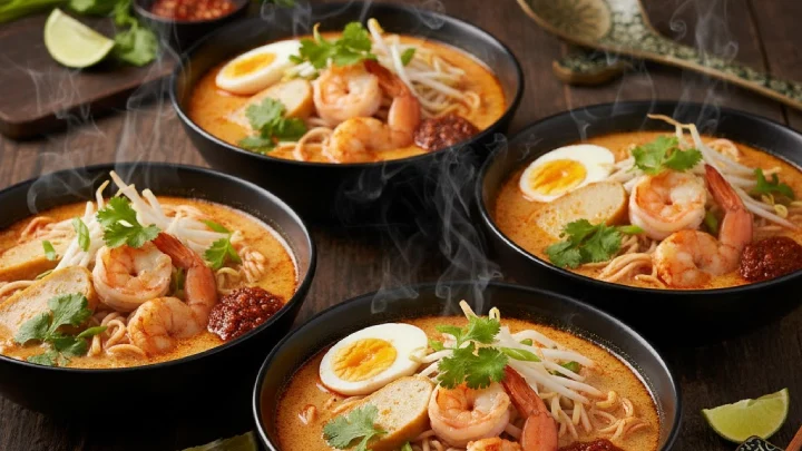 Calculate perfect portions of authentic Laksa. Master Southeast Asia's most complex noodle soup with our detailed guide to aromatic perfection!