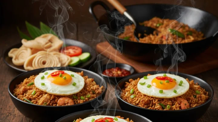 Calculate perfect portions of authentic Nasi Goreng. Master Indonesia's iconic fried rice with sweet soy sauce, aromatic spices, and street food perfection!